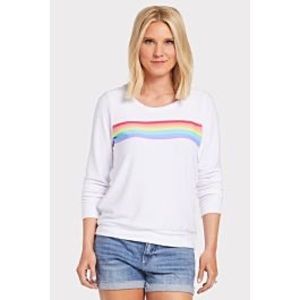 Chaser Rainbow Stripe Cut Out Pullover